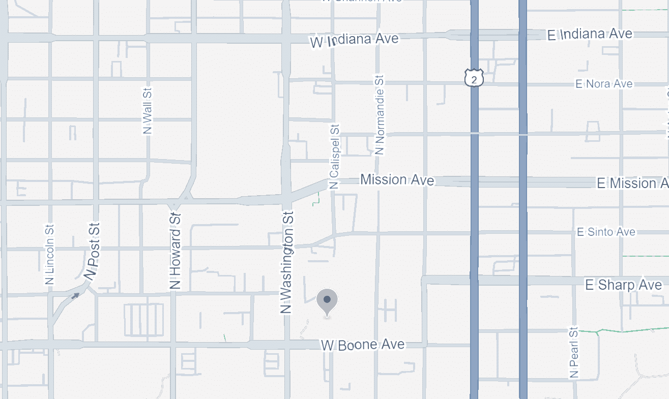 Map showing Spokane Office location